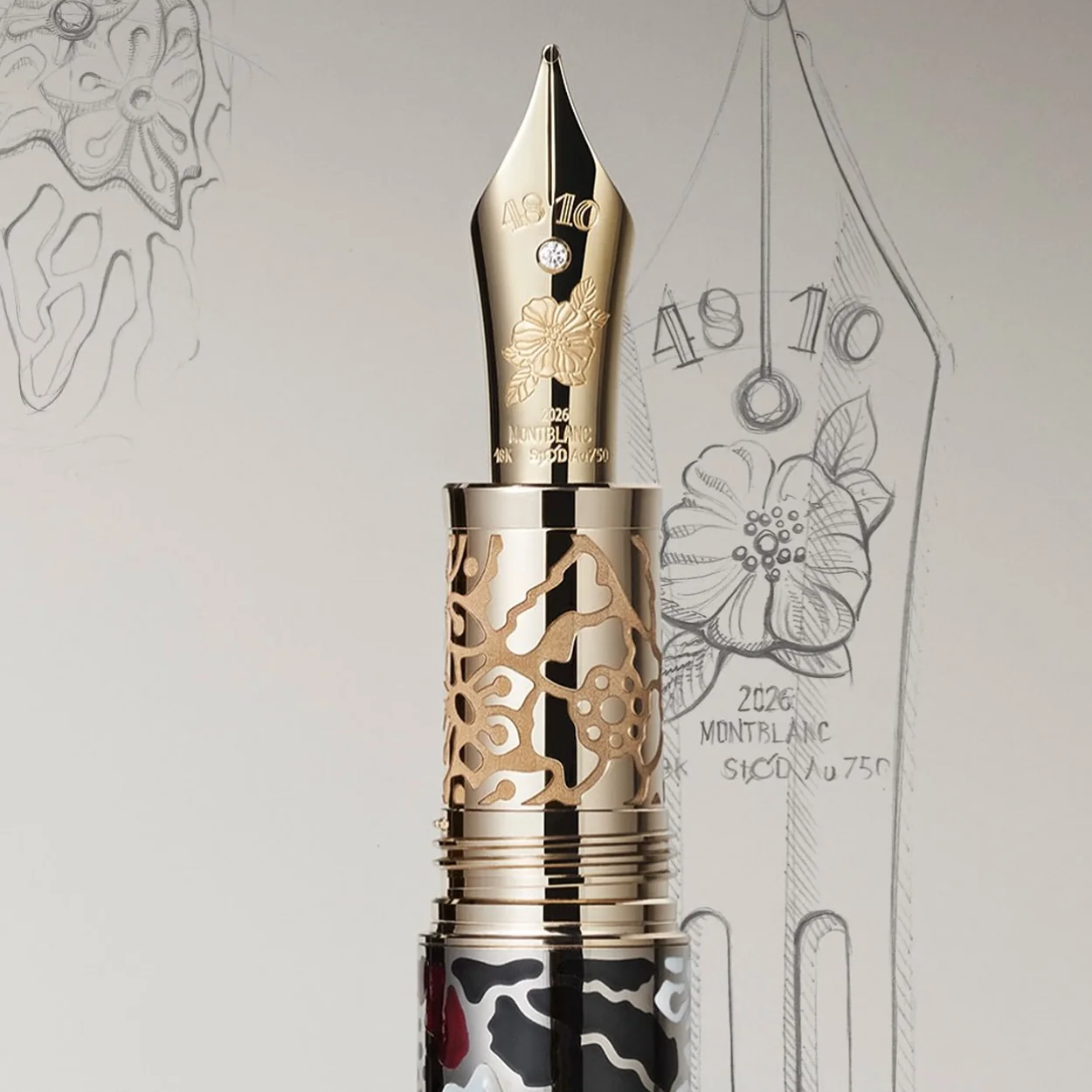 Plumin de oro de una pluma Montblanc