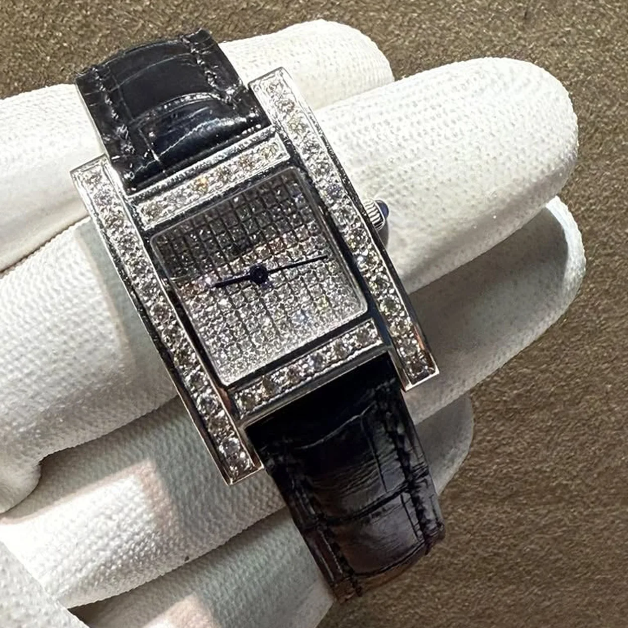 Reloj de diamantes con correa de piel, Jewelry Collection