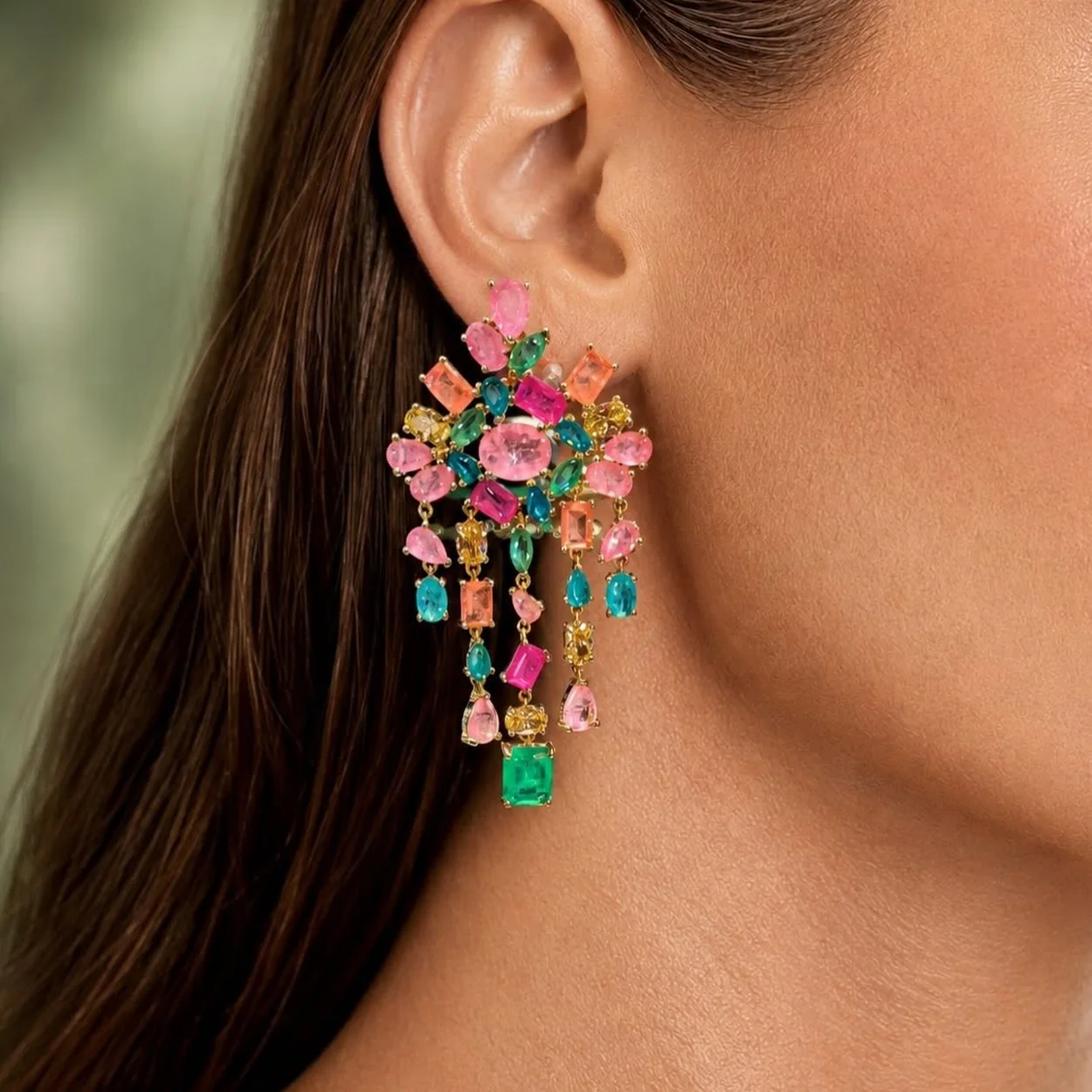 Pendientes de gemas de colores en Joyeria Aguayo