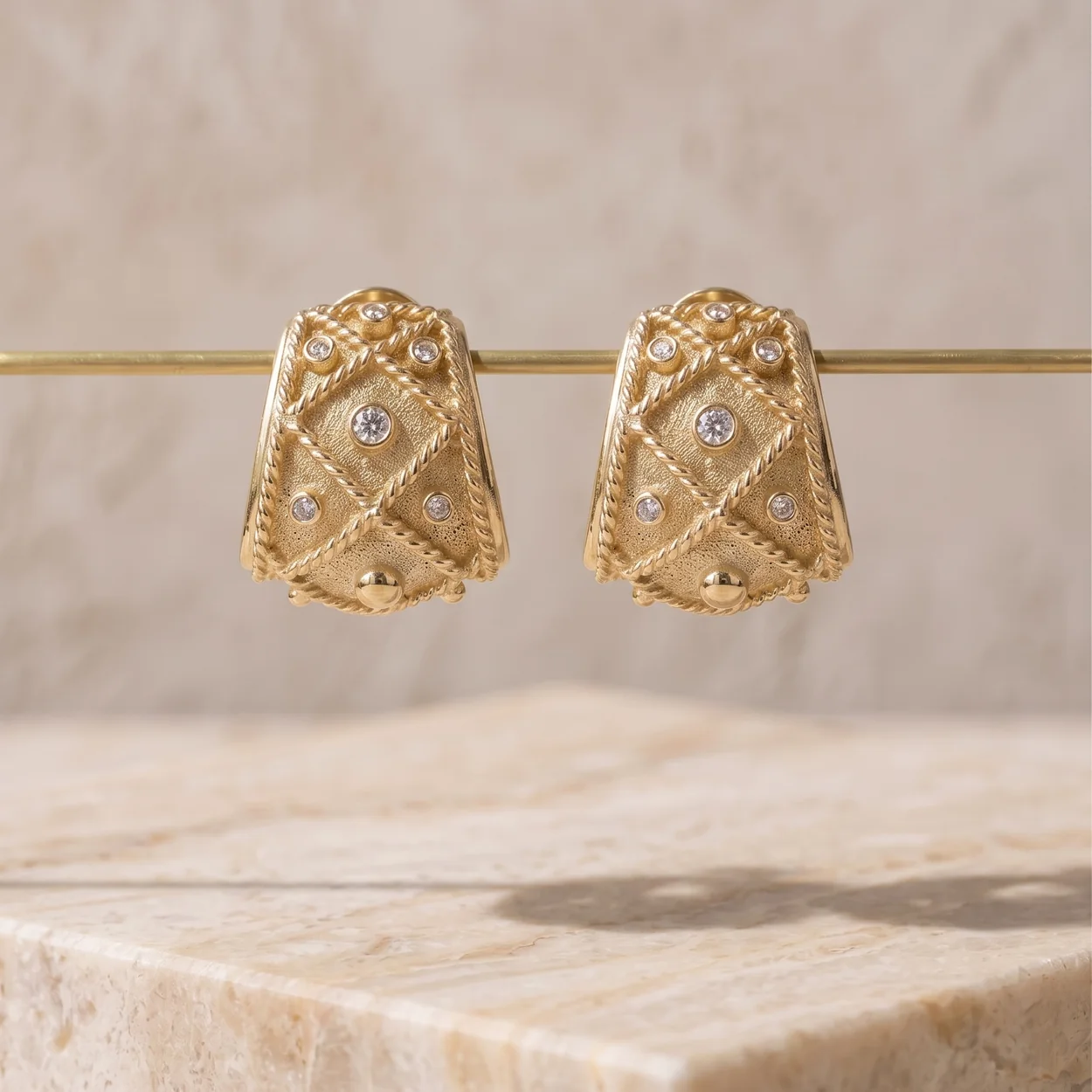 Pendientes de filigrana de oro de Joyeria Yanes