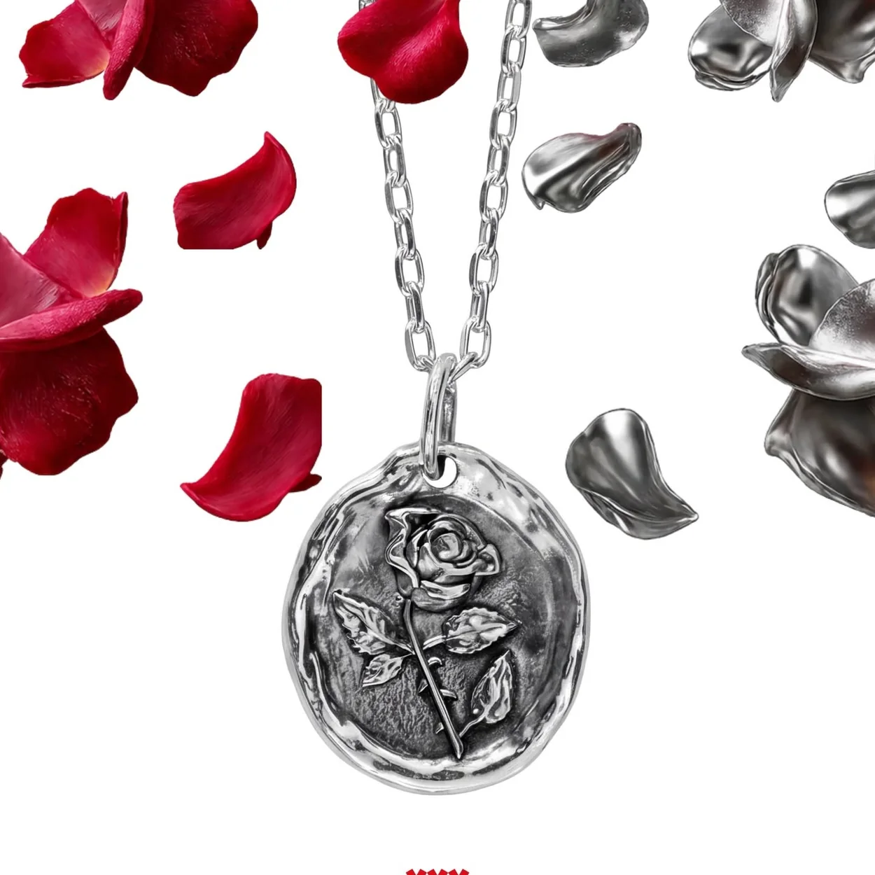 Colgante de plata con motivo de rosa de Joyería Nicols