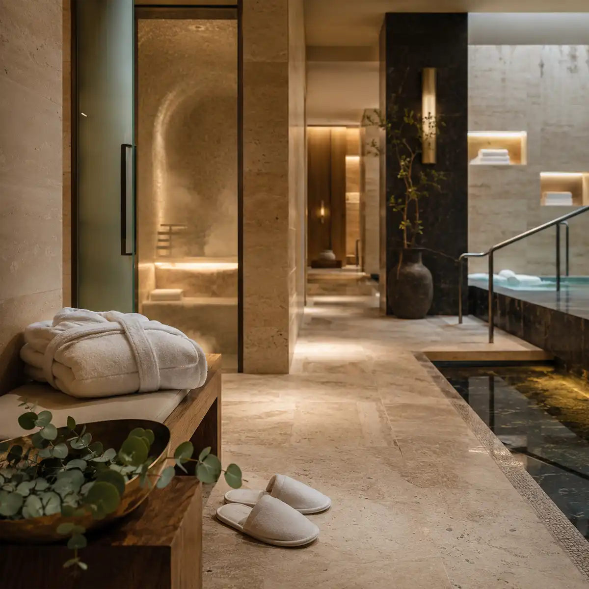 Bienestar en hotel boutique Madrid Espacio de bienestar en hotel boutique del Barrio de Salamanca rodeado de arquitectura de lujo y decoración contemporánea