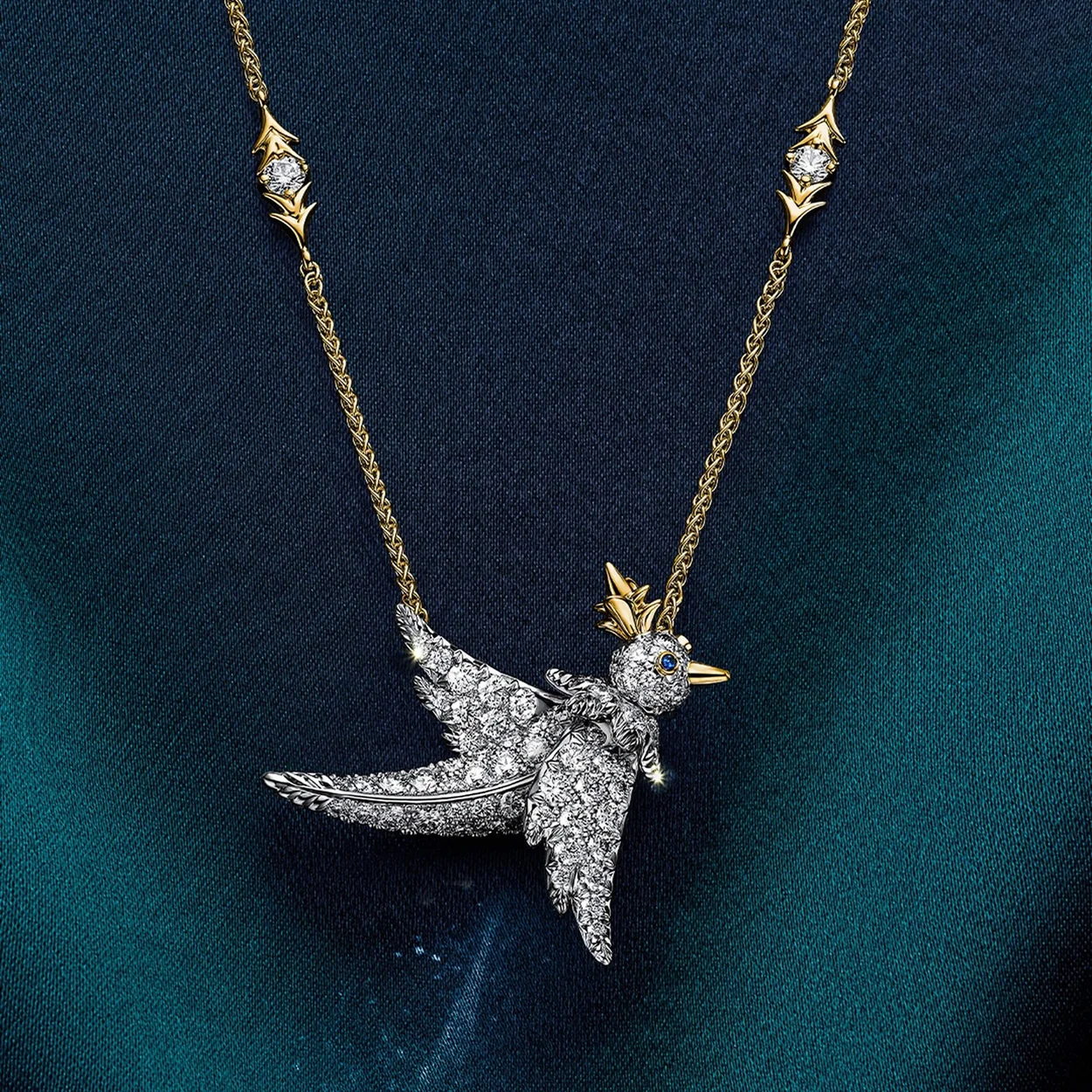 Colgante de pajaro con diamantes de Tiffany and Co