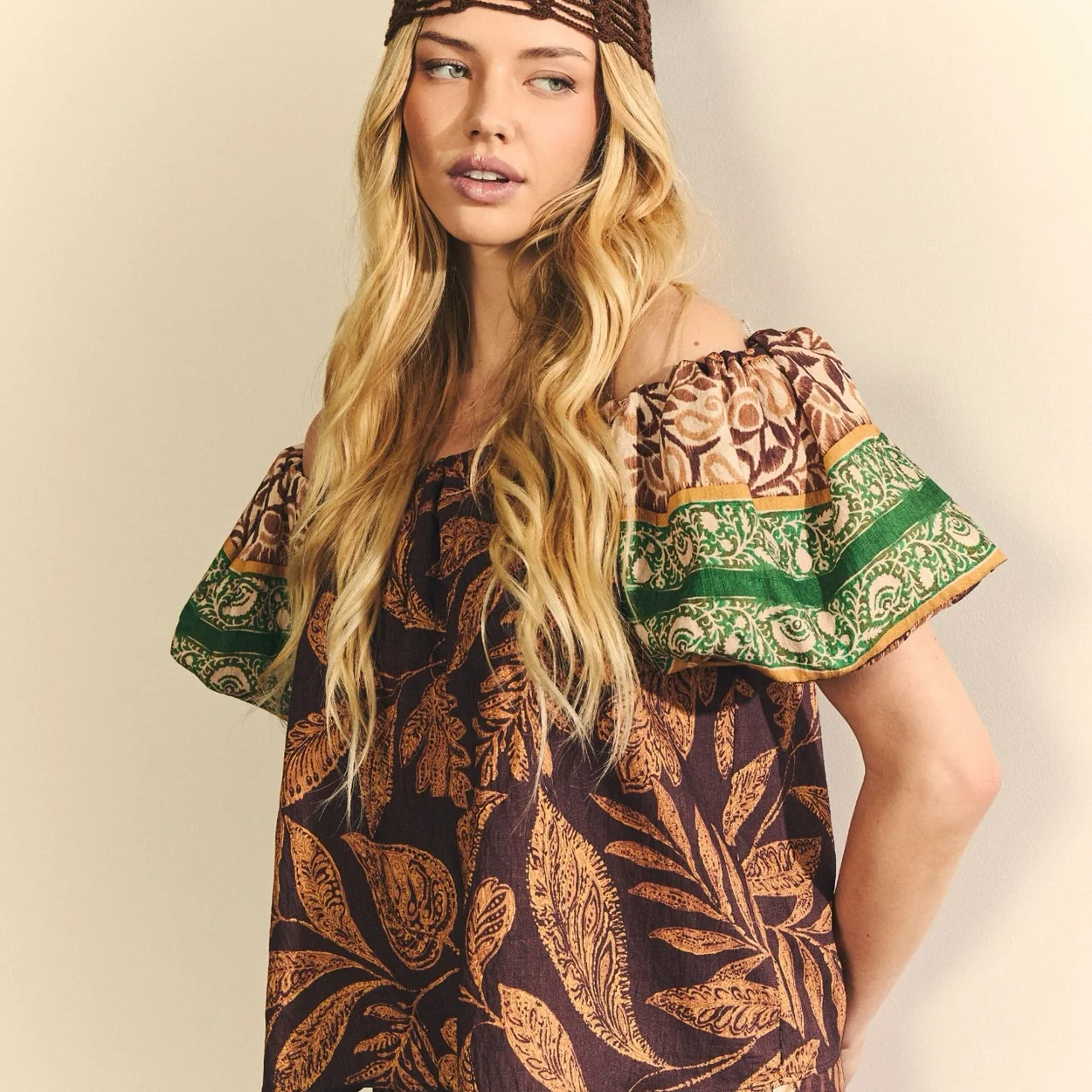 Vestido estampado con mangas abullonadas de Hannibal Laguna