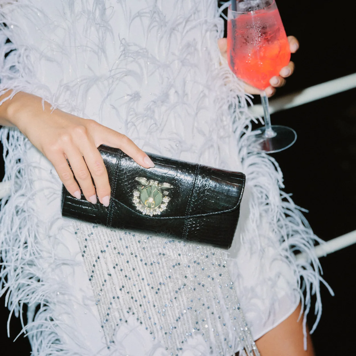 Cartera de piel negra de Pinko